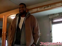 Black dude Dorky comes in a for a wank and a blowjob
