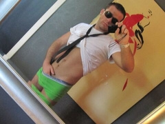 Bad boy Aiden Cole jacks off and enjoys a huge load too