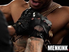 Isaac X fucked Jake Waters throat mercilessly before plunging his hole