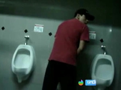 Public Handjob in a Restroom by Bigcockflasher