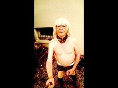 Mature woman in stockings enjoys outdoor adventure