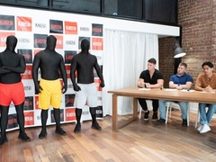 Heath Halo and Luca Knight fuck on a wodden table