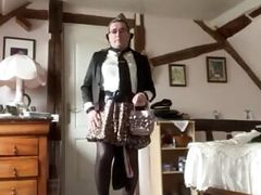 With a ball skirt