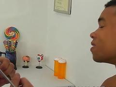 Ebony twink pounded hard by his doctor