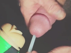 Drinking Many Geysers of My Own Jizz From A Glass Straw - Sounding For My Jizz