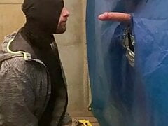 DIQSUQR - Gloryhole sucking a straight curious monstercock