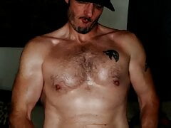 Muscle Daddy Stroking Cock