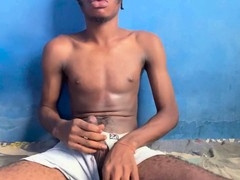 Hand-job, big black cock solo, men masturbating solo