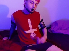 Twinky Homo Stroking In Cool Fishnets