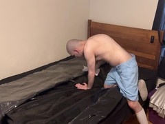 Vacpacked in latex sleepsack with jacket