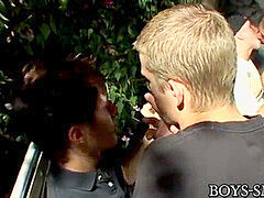 Smoking twinks pulverizing each other in fat manstick foursome
