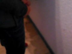 Wall pissing at home.  Pissen in der Wohnung.