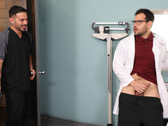 Doc jerking his meat when the intern enters
