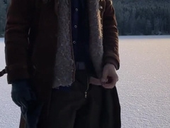 Tugging off on a frozen lake - Vertical 30 fps