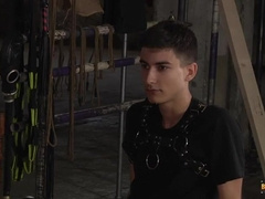 Strapped lad Axel Rubberax slapped by parent Sebastian Kane