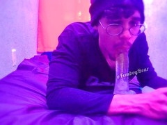 Twink, gay licking, deepthroat cum in throat