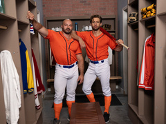 Rough anal at the dressing room for Dom King and Nick Cranston