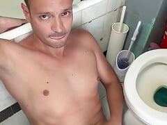Piss and cum in the bathroom