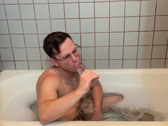 Lad Pounds Himself with Dual-Completed Glass Fuck stick