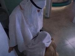 FOREIGN ARAB LORD PUMMELS HIS SUBJUGATED LATINO'S THROAT