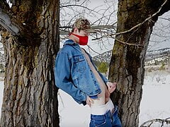 Redneck Twink Busts a But in the Rockies During Winter Time!