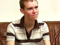 Slim twink plays with big cock solo