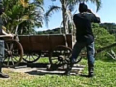 Naked gay hunks are in for a steamy outdoor anal shag