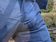 Gigantic public swelling. Fresh trousers for Demonstrating off and freeballing