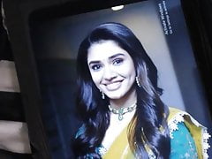 Young bitch Actress krithi Shetty cum tribute on her face