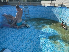 The head of the building romped the fresh pool stud right there