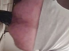 Quickie ass fuck with big Cyclops dildo