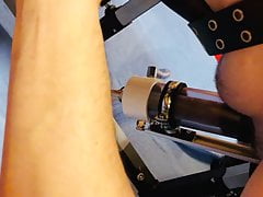 Boy cums  in milking and fuck machine