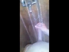 Chick in the shower on my long cock