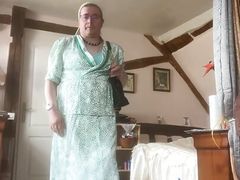 In bourgeois vintage outfit