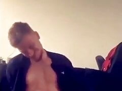 Blonde Dutch Mate and plays with his big Cut Cock