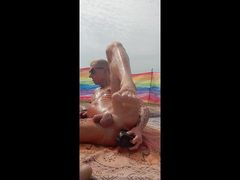 Fun at the beach with my dildo