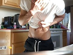 Cute hot guy masturbates before the new year