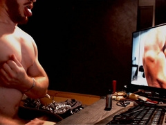 Gooner eyeing pornography with [censored] mask