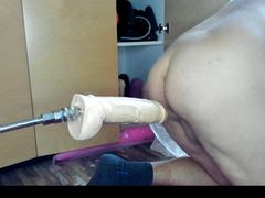 Daily Fucking Machine Gapes anal pussy and makes Cock leaking