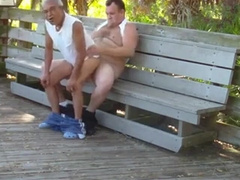 Mature Gay Couple Has Interracial Bareback Sex Outdoors