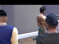Public toilet, Park Cruising 3 Hot guys fuck one youngster - Sims four LuckySleazy