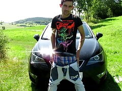 I piss in front of my car
