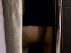 The guard checks the stud and wanks off the supermarket