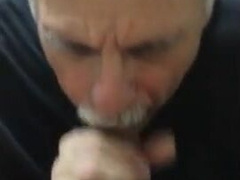 Old daddy give me blowjob and eat my cum 13