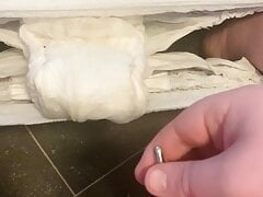 Teen sounding in a diaper