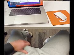 Male jerk off in the office and blast a huge load