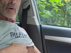 Parent masturbating off in the van and empty a ultra-cute explosion