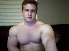 Off season beefy bodybuilder jerk off & cum