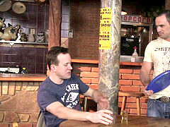 He entices and romps heterosexual bartender