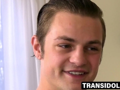 School man romps a ladyboy's delectable booty